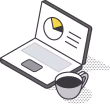 Laptop z raportem na ekranie.